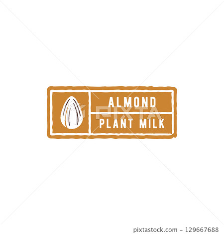 Almond Plant Milk Logo 129667688