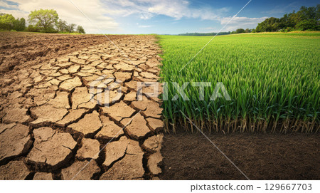 aerial view landscape field earth green 129667703