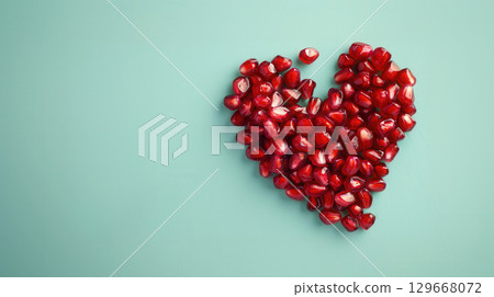 Fresh pomegranate fruit closeup view 129668072