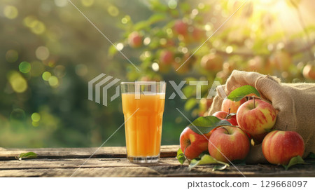 glass surface brim background apple closeup 129668097
