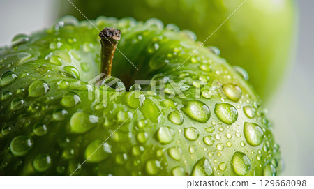 apple water droplets apples texture light 129668098
