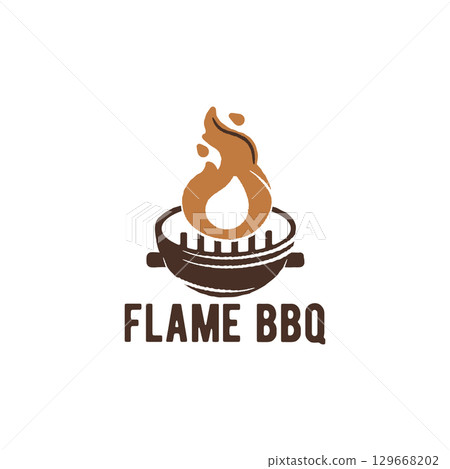 Flame Barbecue Grill Logo Flame Barbecue Grill Logo 129668202