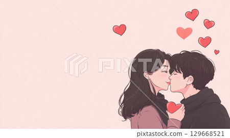 illustration couple style touch romanticism color 129668521