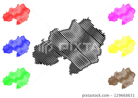 Surselva District (Switzerland, Swiss Confederation, Canton of Grisons, Graubunden) map vector illustration, scribble sketch Surselva Region map Surselva District (Switzerland, Swiss Confederation, Canton of Grisons, Graubunden) map vector illustration, scribble sketch Surselva Region map 129668631