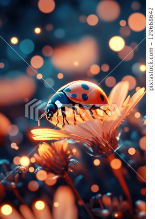 flower effect background spots closeup ladybug 129668642