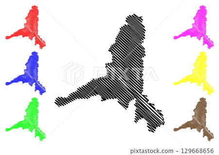 Viamala District (Switzerland, Swiss Confederation, Canton of Grisons, Graubunden) map vector illustration, scribble sketch Viamala Region map 129668656