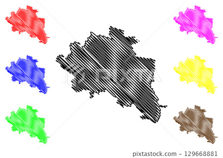 Winterthur District (Switzerland, Swiss Confederation, Canton of Zurich) map vector illustration, scribble sketch Bezirk Winterthur map Winterthur District (Switzerland, Swiss Confederation, Canton of Zurich) map vector illustration, scribble sketch Bezirk Winterthur map 129668881