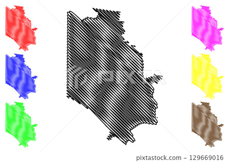 Shire of Glenelg (Commonwealth of Australia, Victoria state, Vic) map vector illustration, scribble sketch Glenelg Shire Council map Shire of Glenelg (Commonwealth of Australia, Victoria state, Vic) map vector illustration, scribble sketch Glenelg Shire Council map 129669016