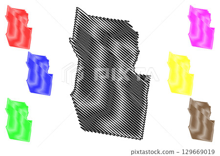 City of Greater Dandenong (Commonwealth of Australia, Victoria state, Vic) map vector illustration, scribble sketch Greater Dandenong map 129669019