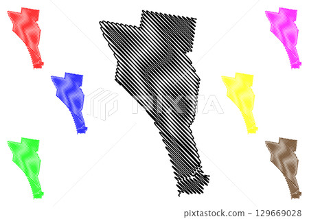 City of Kingston (Commonwealth of Australia, Victoria state, Vic) map vector illustration, scribble sketch Kingston map 129669028