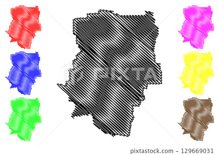 Shire of Loddon (Commonwealth of Australia, Victoria state, Vic) map vector illustration, scribble sketch Loddon Shire Council map 129669031