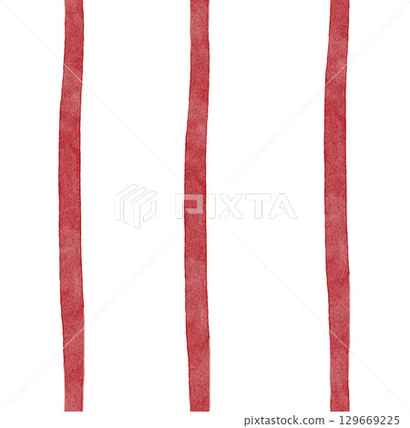 Seamless watercolor pattern with red stripes, hand drawn. Nautical style on a white background for printing on bed linens and cozy pajamas.. Abstract geometric striped illustration for fabric 129669225