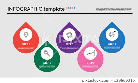 Creative vector infographic with 5 options, steps or processes. Creative vector infographic with 5 options, steps or processes. 129669310