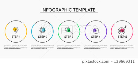 Creative vector infographic with 5 options, steps or processes. 129669311