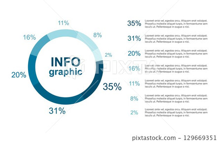 Minimalist gradient vector circle infographic. Universal template for cycle diagram, graph, presentation and round chart. Data visualization. Minimalist gradient vector circle infographic. Universal template for cycle diagram, graph, presentation and round chart. Data visualization. 129669351