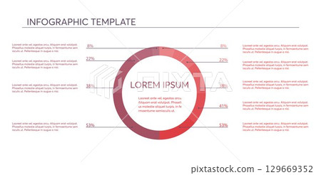 Minimalist gradient vector circle infographic. Universal template for cycle diagram, graph, presentation and round chart. Data visualization. Minimalist gradient vector circle infographic. Universal template for cycle diagram, graph, presentation and round chart. Data visualization. 129669352