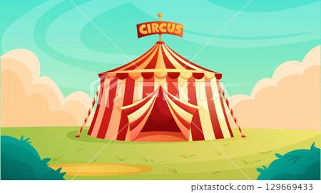vintage circus striped tent outdoors during daytime vintage circus striped tent outdoors during daytime 129669433