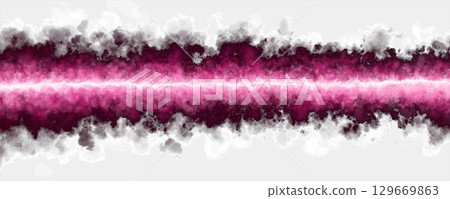 Vibrant pink dust explosion with glowing particle trail and textured smoke cloud on clean white background Vibrant pink dust explosion with glowing particle trail and textured smoke cloud on clean white background 129669863