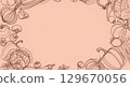 Hand-drawn vegetable illustration with copy space for vegetarian and vegan backgrounds 129670056