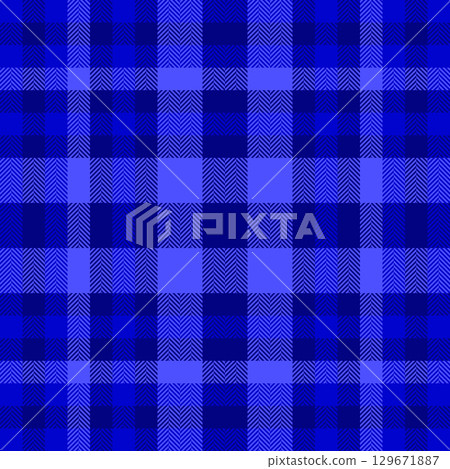 Classic blue plaid pattern with herringbone texture. A versatile background for design, fashion, or textiles. Cozy, warm, and timeless appeal. Ideal for backgrounds. Classic blue plaid pattern with herringbone texture. A versatile background for design, fashion, or textiles. Cozy, warm, and timeless appeal. Ideal for backgrounds. 129671887