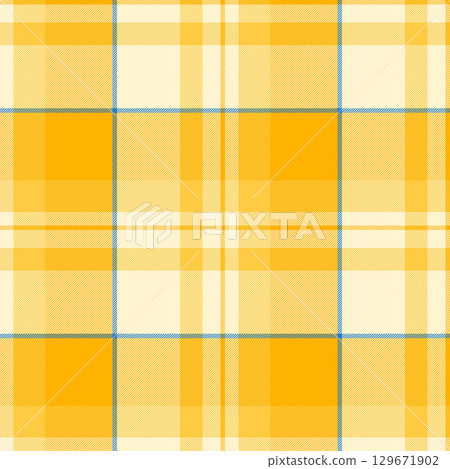 40s plaid tartan pattern, picnic blanket fabric background check. Diverse texture seamless textile vector in light and bright colors. 129671902
