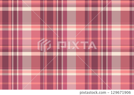 English fabric check vector, christmas card background texture pattern. Strip seamless tartan plaid textile in red and light colors. English fabric check vector, christmas card background texture pattern. Strip seamless tartan plaid textile in red and light colors. 129671906
