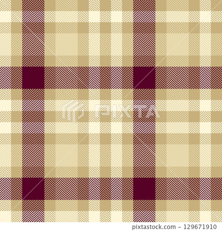 Sample texture background seamless, man plaid fabric pattern. Stroke check textile tartan vector in amber and cornsilk colors. 129671910