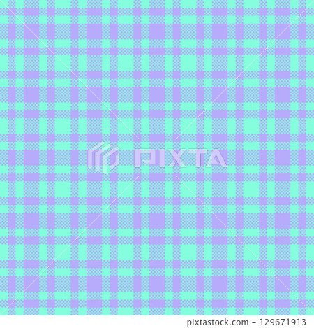 Multicolor background plaid pattern, teen vector seamless check. Track textile fabric tartan texture in teal and indigo colors. 129671913