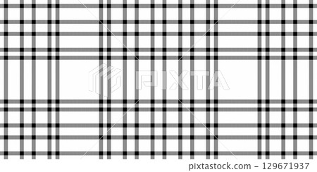 Dining vector tartan fabric, hat check seamless textile. Geometry plaid pattern texture background in white and black colors. Dining vector tartan fabric, hat check seamless textile. Geometry plaid pattern texture background in white and black colors. 129671937