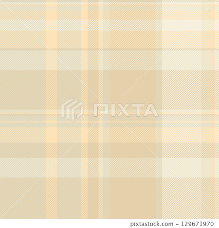 Scotland plaid vector tartan, scratch texture textile fabric. Fibre background check seamless pattern in light and moccasin colors. 129671970