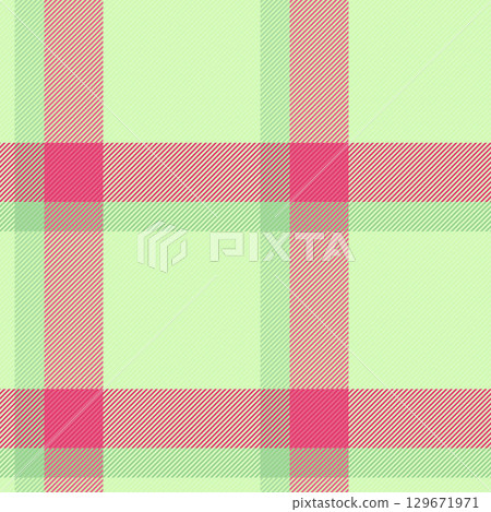 Domestic background pattern vector, female plaid texture tartan. Thin fabric check seamless textile in light and red colors. 129671971