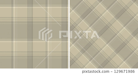 Check background texture of fabric tartan pattern with a vector plaid seamless textile. Set in cream colors. Oktoberfest design clothing. 129671986