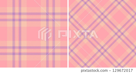 Delicate plaid patterns in pastel pink, lavender, and peach. Ideal for textile design, backgrounds, or decorative projects needing a soft, feminine touch. 129672017