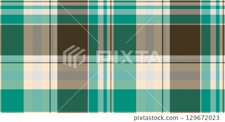 Classic plaid pattern with shades of green, beige, and brown. A versatile texture for backgrounds, textiles, or design elements. Adds warmth and tradition. 129672023
