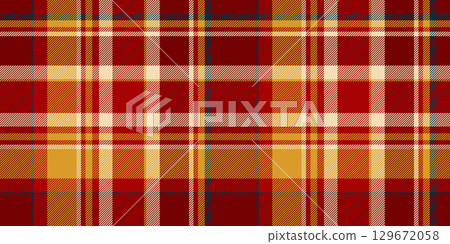 Warm plaid pattern in red and gold tones. Classic textile design, perfect for backgrounds, prints, or festive projects. Adds a touch of timeless style. Warm plaid pattern in red and gold tones. Classic textile design, perfect for backgrounds, prints, or festive projects. Adds a touch of timeless style. 129672058
