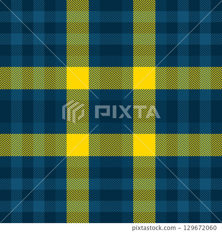 Vibrant tartan pattern featuring classic blue and yellow hues. A versatile backdrop ideal for fashion, textiles, or graphic design projects. Traditional yet modern. Vibrant tartan pattern featuring classic blue and yellow hues. A versatile backdrop ideal for fashion, textiles, or graphic design projects. Traditional yet modern. 129672060