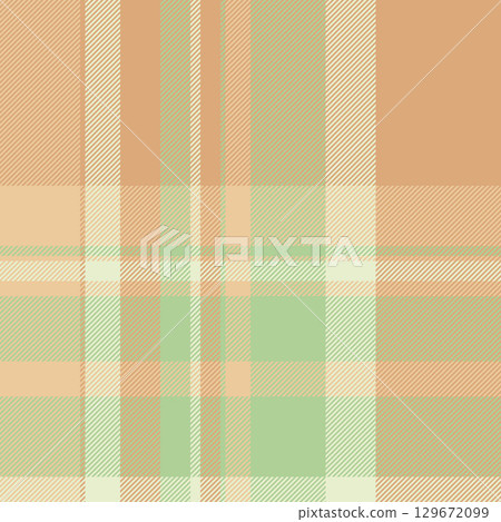 Seamless plaid pattern with warm, muted tones. A classic and versatile background for textile designs, graphic projects, and branding. Seamless plaid pattern with warm, muted tones. A classic and versatile background for textile designs, graphic projects, and branding. 129672099