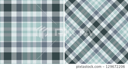 Elegant plaid patterns. Two seamless designs with muted hues create a sense of tradition and style. Use for backgrounds, textiles, or graphic design projects. Elegant plaid patterns. Two seamless designs with muted hues create a sense of tradition and style. Use for backgrounds, textiles, or graphic design projects. 129672206