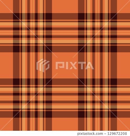 Warm orange plaid pattern. Ideal for backgrounds, textiles, or rustic designs. Evokes comfort, autumn, and classic style. Perfect for digital or print projects. Warm orange plaid pattern. Ideal for backgrounds, textiles, or rustic designs. Evokes comfort, autumn, and classic style. Perfect for digital or print projects. 129672208