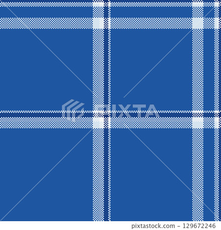 Pixelated plaid pattern in blue and white. Modern, geometric design for backgrounds, textiles, digital art, and creative projects. Versatile and eyecatching. Pixelated plaid pattern in blue and white. Modern, geometric design for backgrounds, textiles, digital art, and creative projects. Versatile and eyecatching. 129672246