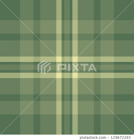 Classic plaid pattern in muted greens and beige. Timeless textile design evokes tradition, warmth, and comfort. Ideal for backgrounds or fabric textures. Classic plaid pattern in muted greens and beige. Timeless textile design evokes tradition, warmth, and comfort. Ideal for backgrounds or fabric textures. 129672265