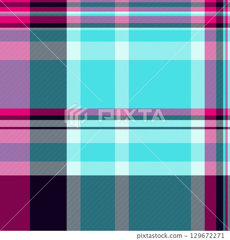 Colorful plaid pattern. Geometric textile design with intersecting stripes. Perfect for backgrounds, fabrics, or abstract design projects. Versatile backdrop. Colorful plaid pattern. Geometric textile design with intersecting stripes. Perfect for backgrounds, fabrics, or abstract design projects. Versatile backdrop. 129672271