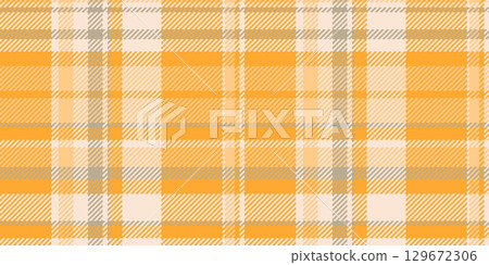 Color seamless vector tartan, bag fabric plaid check. Crossed texture pattern textile background in amber and antique white colors. 129672306