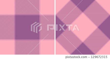 Texture fabric tartan of pattern textile plaid with a seamless check background vector. Set in gradient colors for stylish oilcloth and other kitchen decor. 129672315