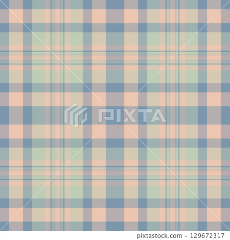 Romantic textile vector background, window tartan pattern fabric. Pastel texture plaid seamless check in pastel and light colors. 129672317