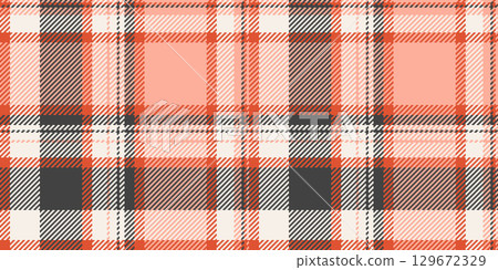 Jersey textile seamless texture, menu vector background plaid. Customizable tartan check pattern fabric in red and linen colors. Jersey textile seamless texture, menu vector background plaid. Customizable tartan check pattern fabric in red and linen colors. 129672329