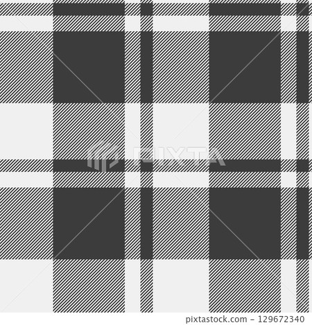 Improvement background pattern plaid, tailor fabric vector seamless. Korean texture tartan check textile in white and grey colors. 129672340