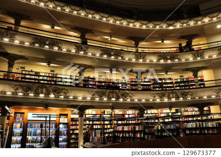 Beautiful bookstore in a former theater building, Buenos Aires, Argentina, South America Beautiful bookstore in a former theater building, Buenos Aires, Argentina, South America 129673377