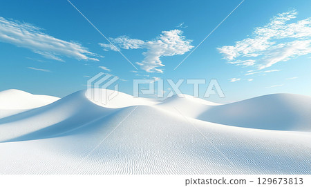 White sand dunes stretching out under the blue sky - Stock Illustration ...