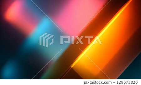 具有重疊霓虹燈條的三維抽象的背景 具有重疊霓虹燈條的三維抽象的背景 129673820